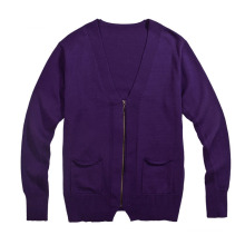 Fashion Pure Color Cardigan Knit Sweater for Men